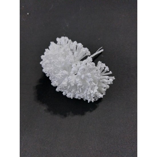 Тычинки фоамиран-пенопласт 2см (белый),  цена за пучок